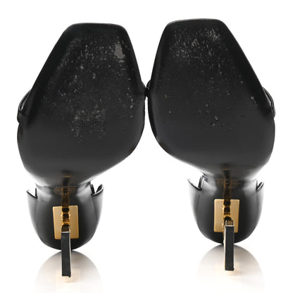 Saint Laurent Patent Calfskin Opyum Sandals 38 Black 5 of 7