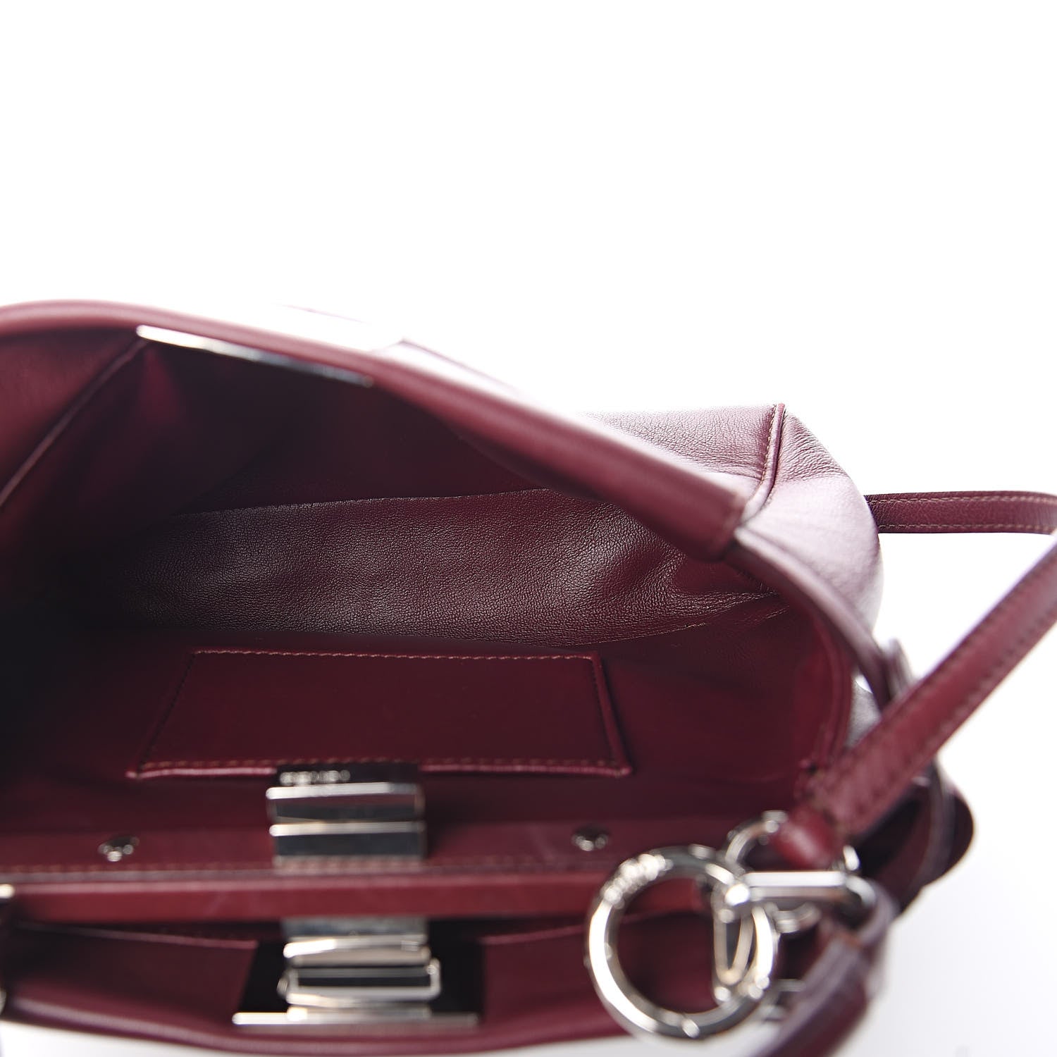 Fendi Nappa Mini Peekaboo Iconic Satchel Bordeaux 5 of 14