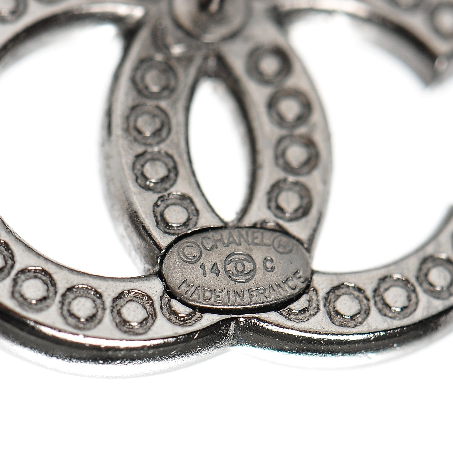 Chanel Ruthenium Crystal CC Earrings 4 of 4