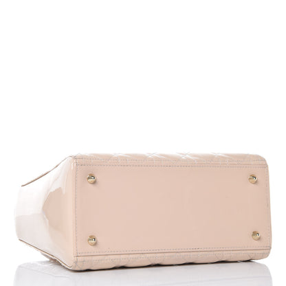 Christian Dior Patent Cannage Medium Lady Dior Beige 4 of 16