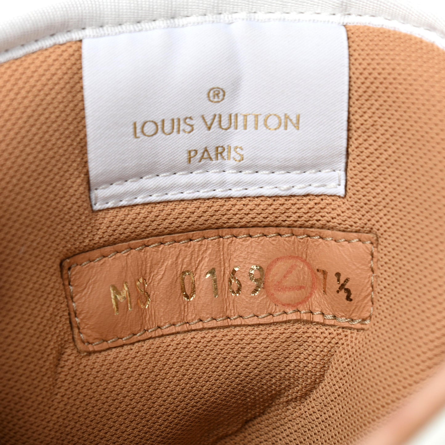 Calfskin Monogram Mens Rivoli High Top Sneakers 7.5 Orange