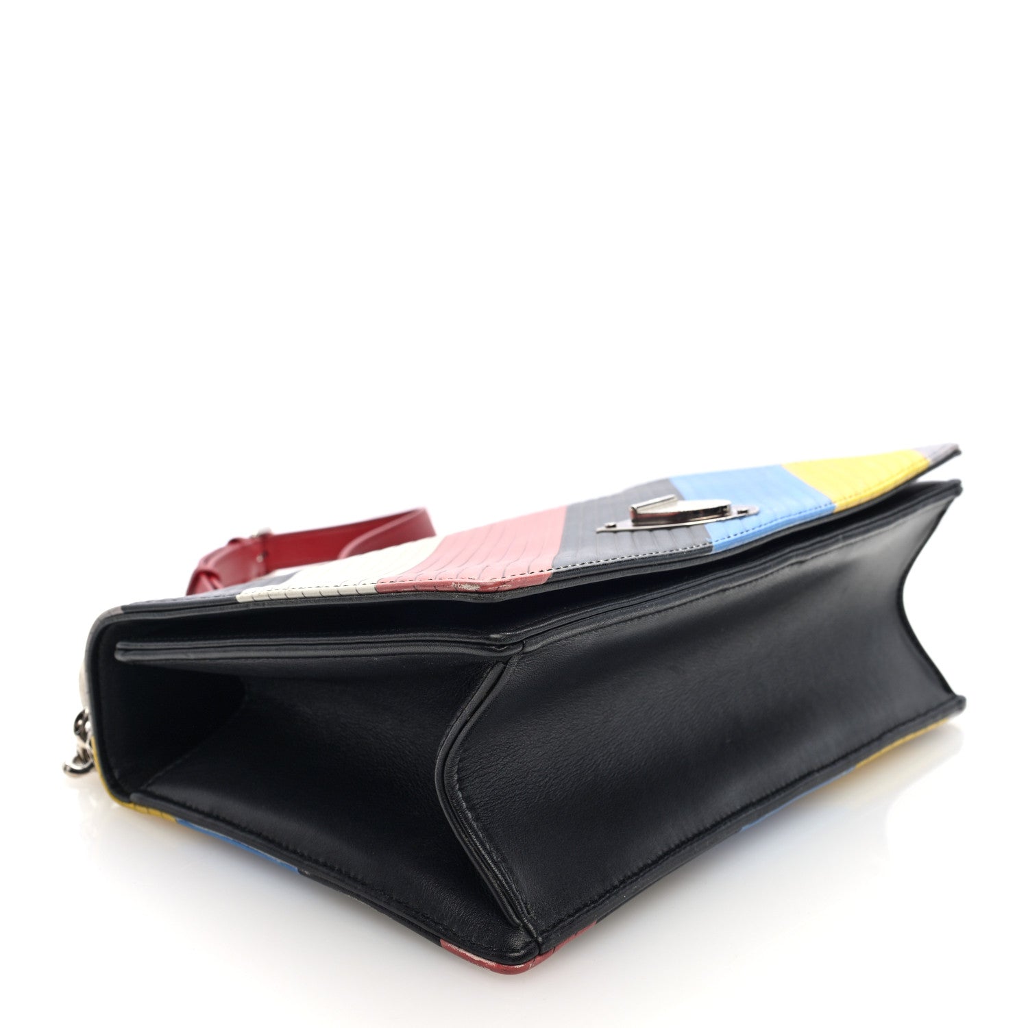 Christian Dior Lambskin Diagonal Quilted Diorama Flap Bag Black Multicolor 4 of 9