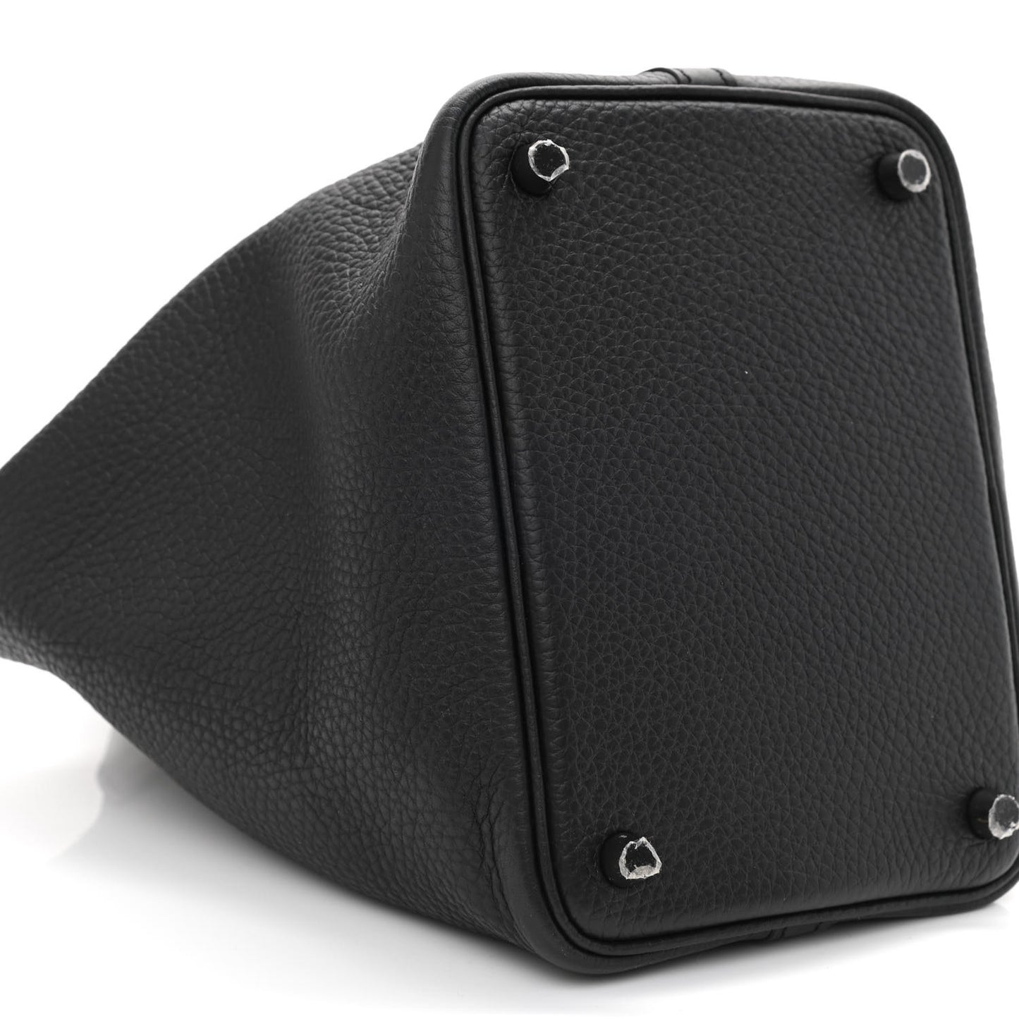 Taurillon Clemence Monochrome Picotin Lock 18 PM Black