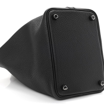Hermes Taurillon Clemence Monochrome Picotin Lock 18 PM Black 9 of 10