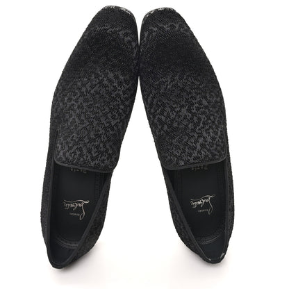 Christian Louboutin Tessuto Traviata Mens Dandelion Flat Loafers 43 Black 2 of 9