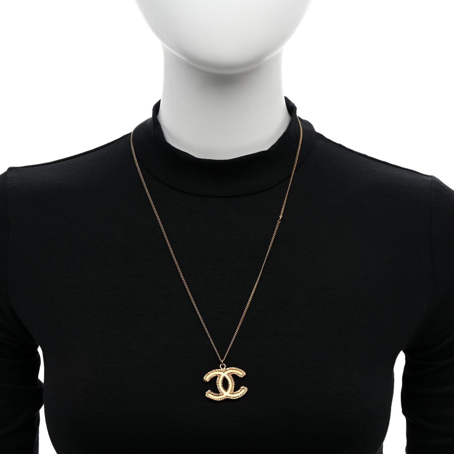 Metal CC Necklace Matte Gold