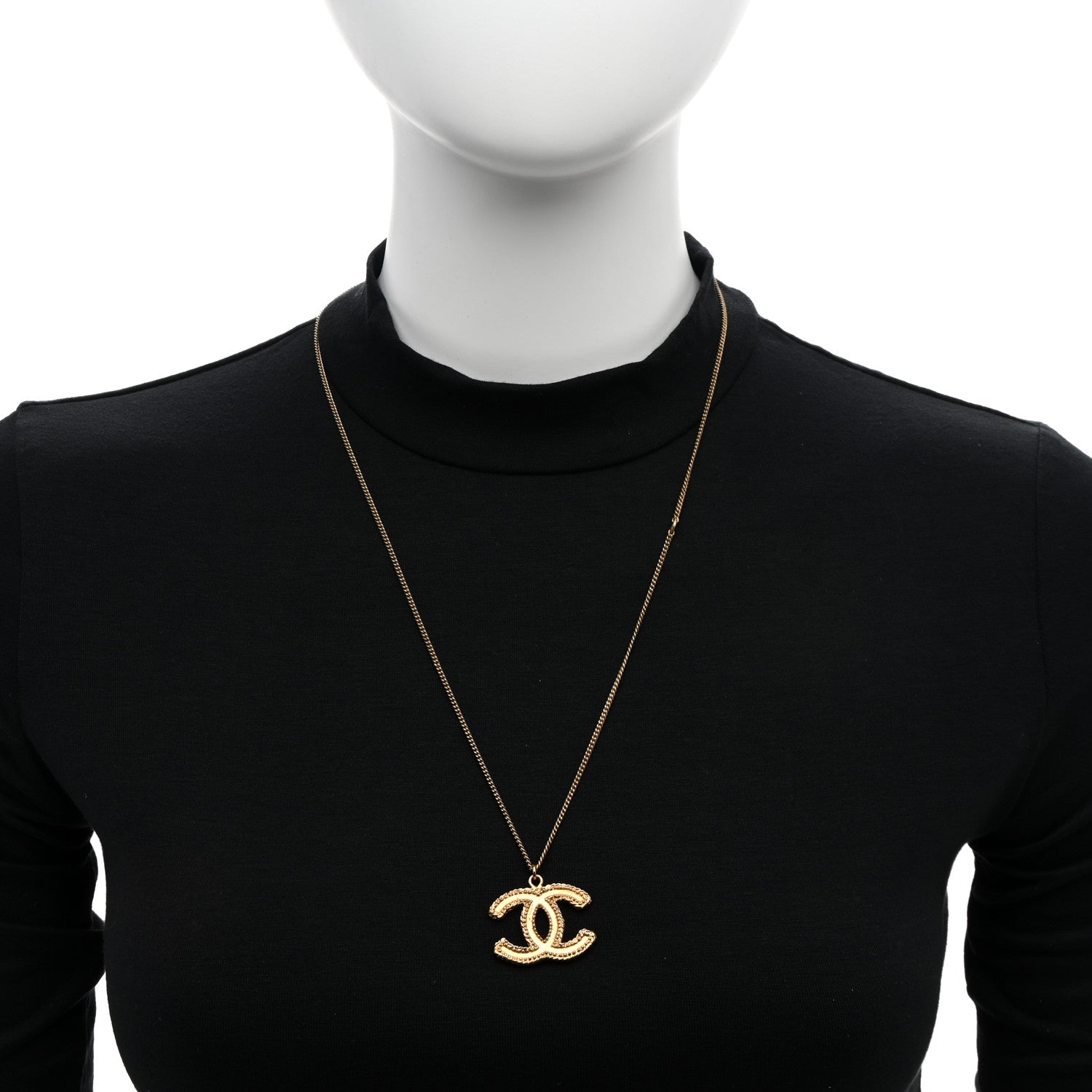 Chanel Metal CC Necklace Matte Gold 2 of 4