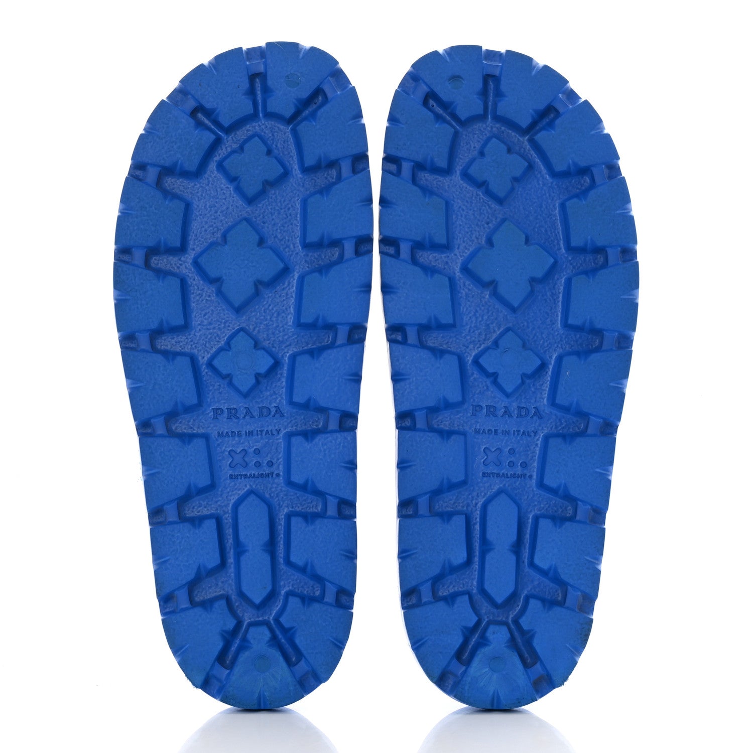 Prada EVA Rubber Triangle Logo Embossed Womens Lug Sole 20mm Slide Sandals 39 Azzurro 5 of 9