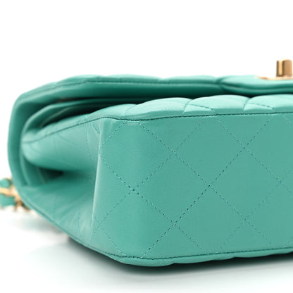 Chanel Lambskin Quilted Small Double Flap Green 8 of 9