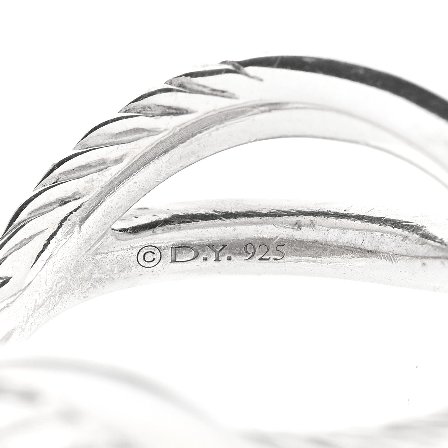 David Yurman Sterling Silver Diamond 14mm Pave Infinity Ring 49 5 4 of 4