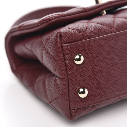 Chanel Caviar Quilted Extra Mini Coco Handle Flap Burgundy 9 of 10