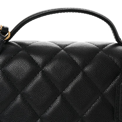 Chanel Caviar Quilted School Memory Small Top Handle Flap Black 8 of 10