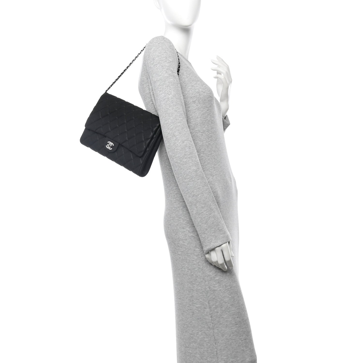 Chanel Iridescent Caviar Quilted Clutch With Chain Flap Black 2 of 10