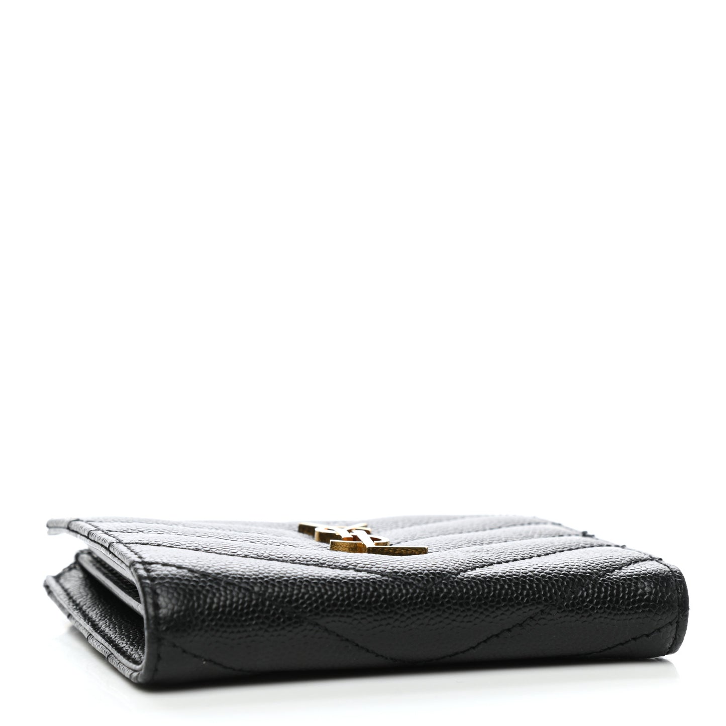 Grain De Poudre Matelasse Chevron Monogram Zipped Card Case Black