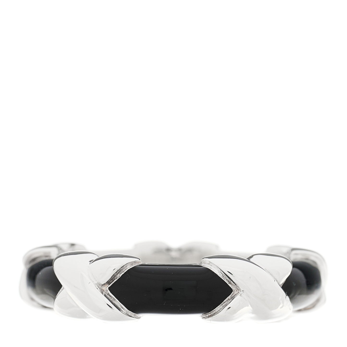 Sterling Silver Enamel Signature X Ring 49 5 Black