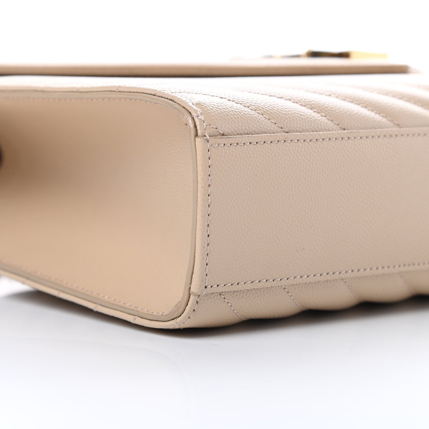 Saint Laurent Grain De Poudre Matelasse Chevron Large Monogram Satchel Nude Powder 9 of 11