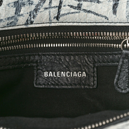 Balenciaga Agneau Arena Graffiti Neo Cagole Handbag XS Black White 6 of 9