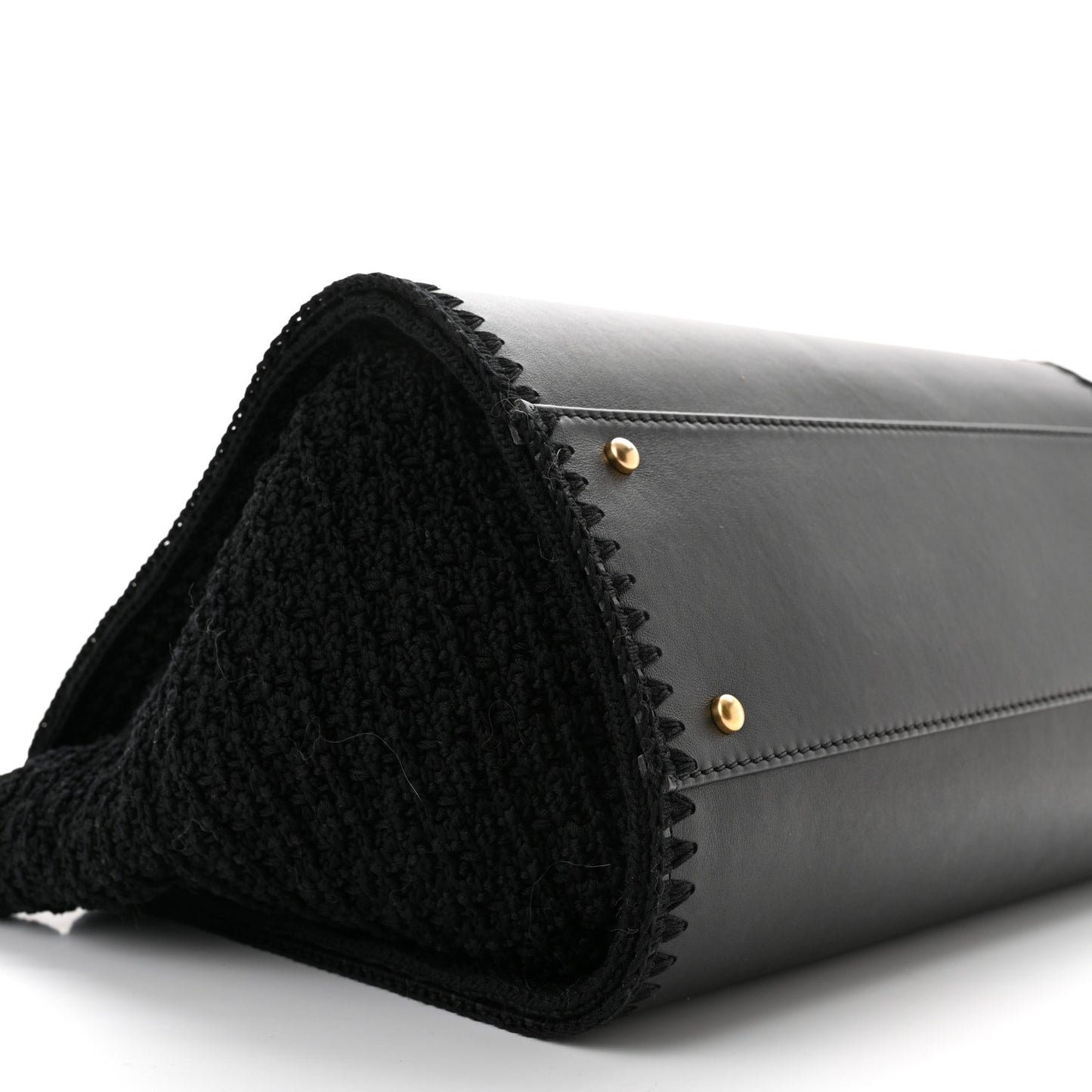 Calfskin Knit Medium Deauville Tote Black