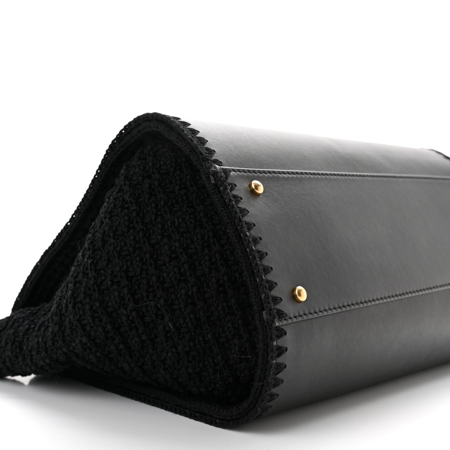 Chanel Calfskin Knit Medium Deauville Tote Black 8 of 9