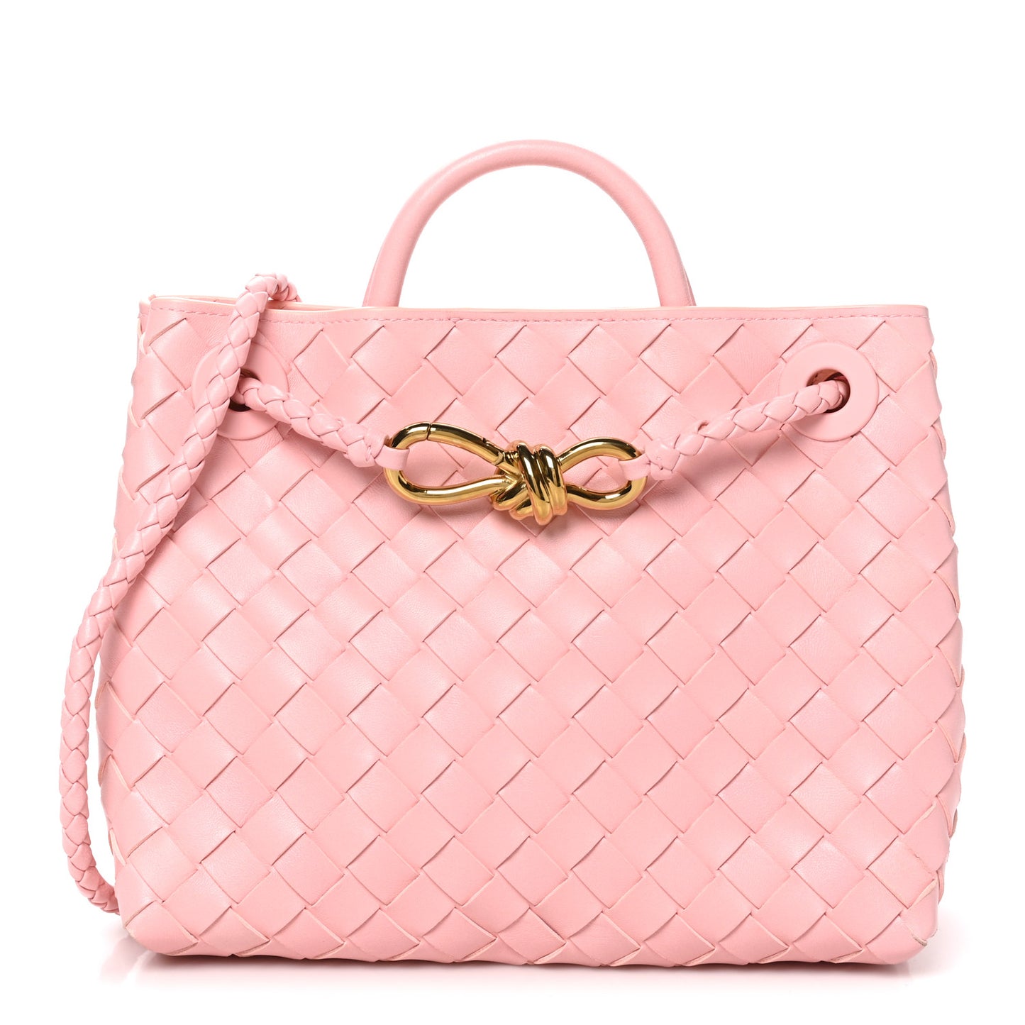 Nappa Intrecciato Small Andiamo Shoulder Bag Blush