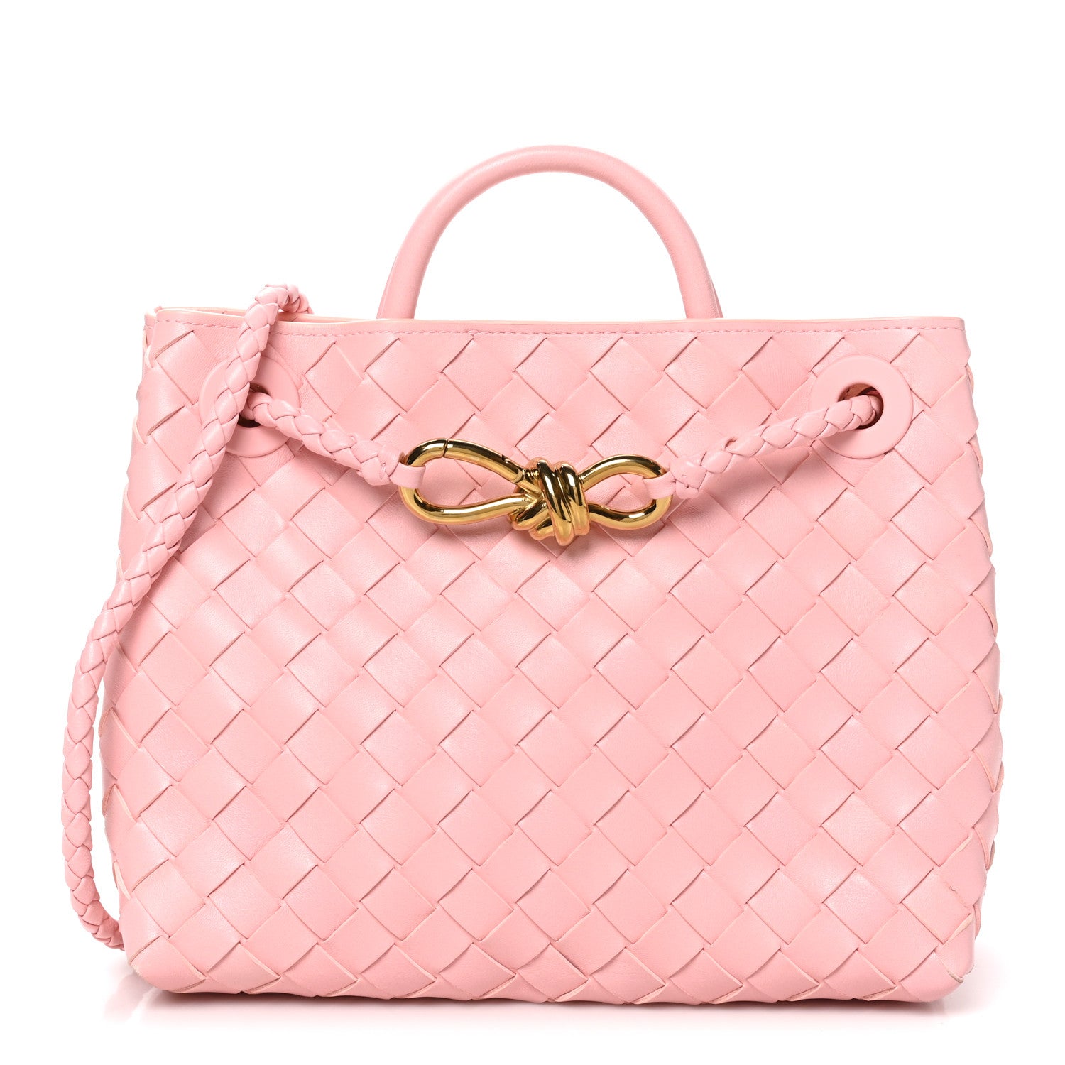 Bottega Veneta Nappa Intrecciato Small Andiamo Shoulder Bag Blush 8 of 10