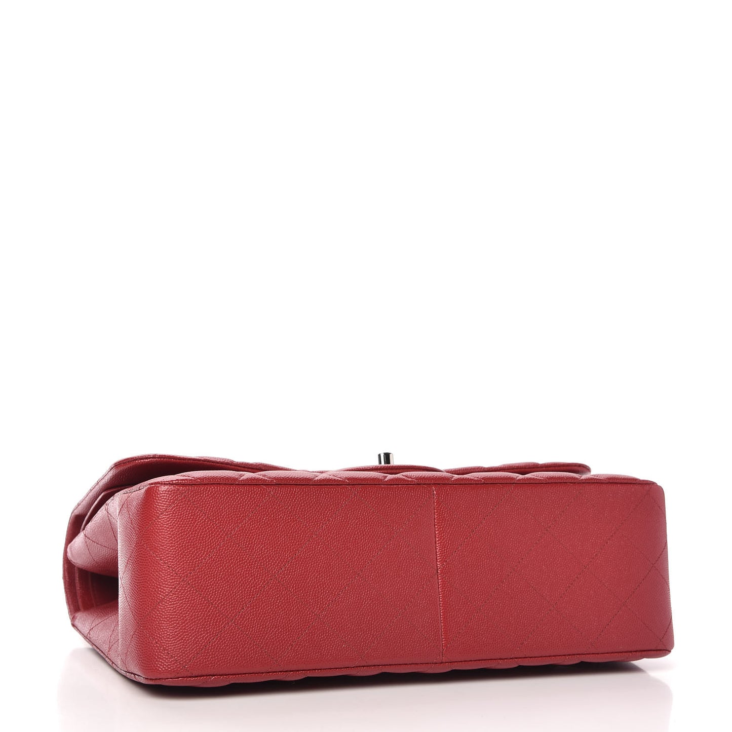 Caviar Quilted Jumbo Double Flap Red