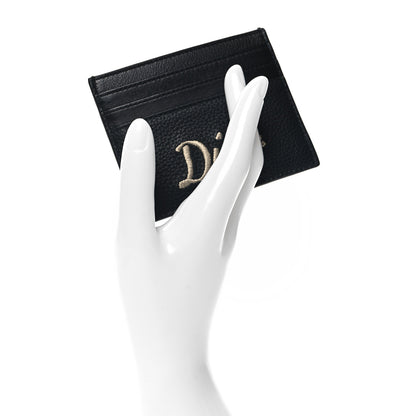 Christian Dior X SHAWN STUSSY Grained Calfskin Ox Head Card Holder Black 2 of 7