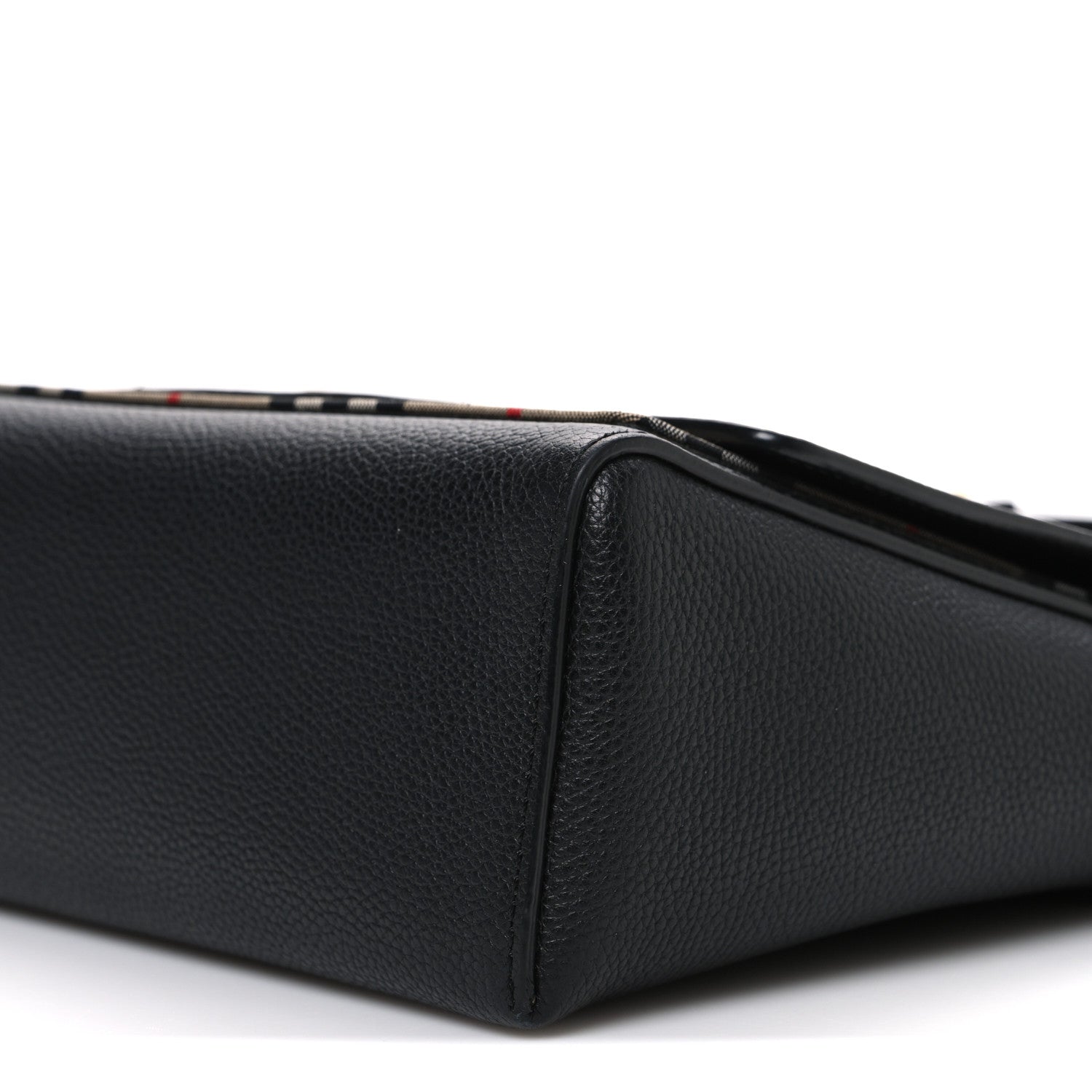 Burberry Grainy Calfskin Vintage Check Note Crossbody Bag Black 9 of 9