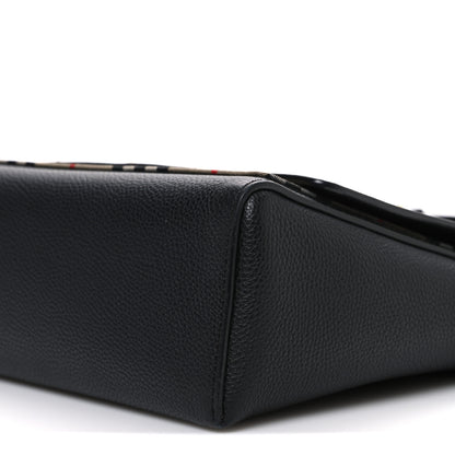 Burberry Grainy Calfskin Vintage Check Note Crossbody Bag Black 9 of 9