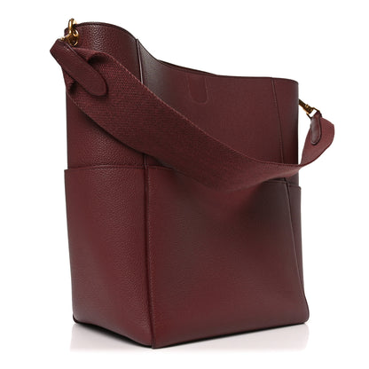 Celine Soft Grained Calfskin Sangle Bucket Bag Light Burgundy 3 of 9
