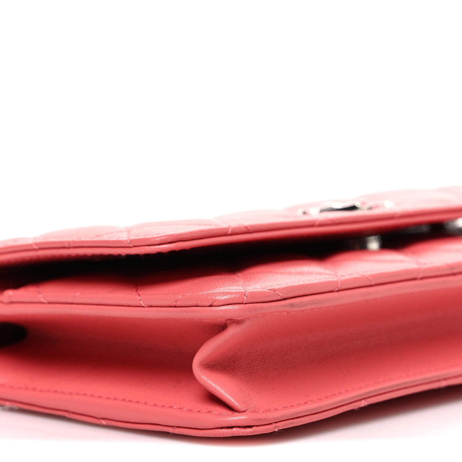 Chanel Lambskin Quilted Wallet On Chain WOC Pink 10 of 11