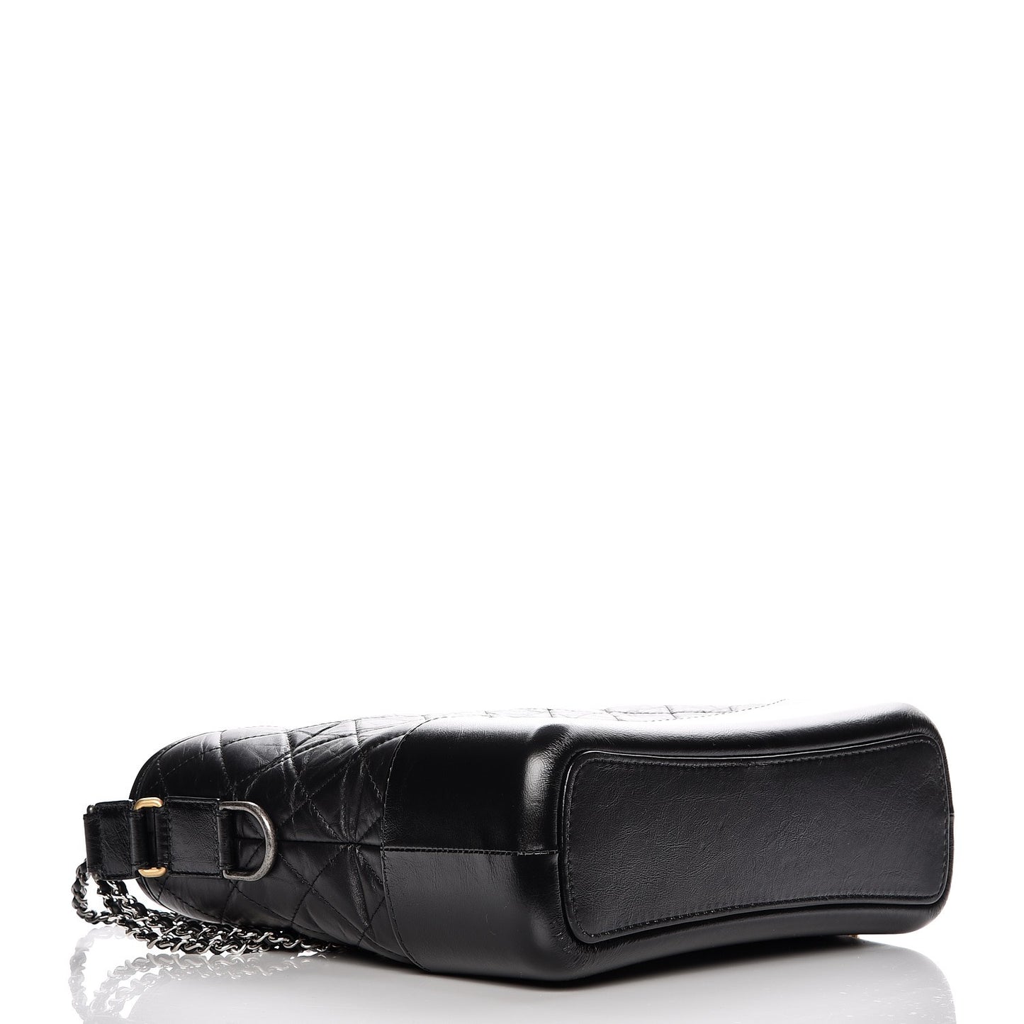 Aged Calfskin Quilted Medium Gabrielle Hobo Black