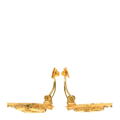 Chanel Metal CC Diamond Shaped Clip On Earrings Gold 3 of 8