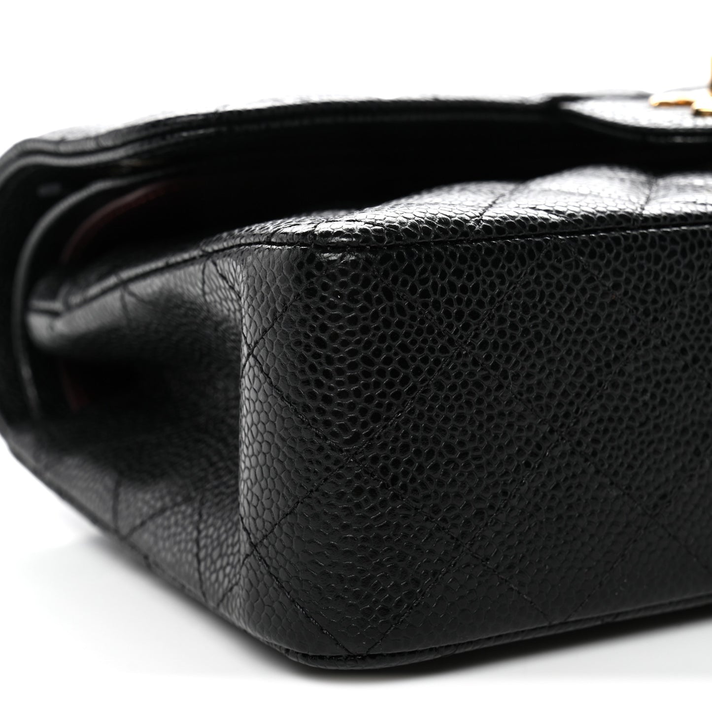 Caviar Quilted Small Double Flap Black