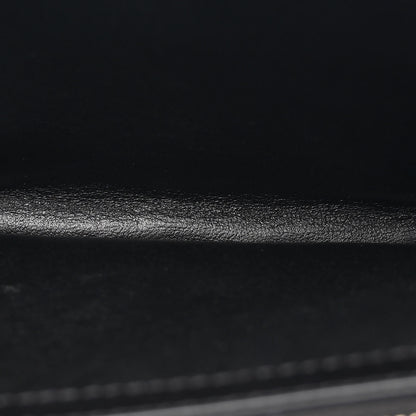 Saint Laurent Grain De Poudre Matelasse Chevron Monogram Chain Wallet Black 5 of 12