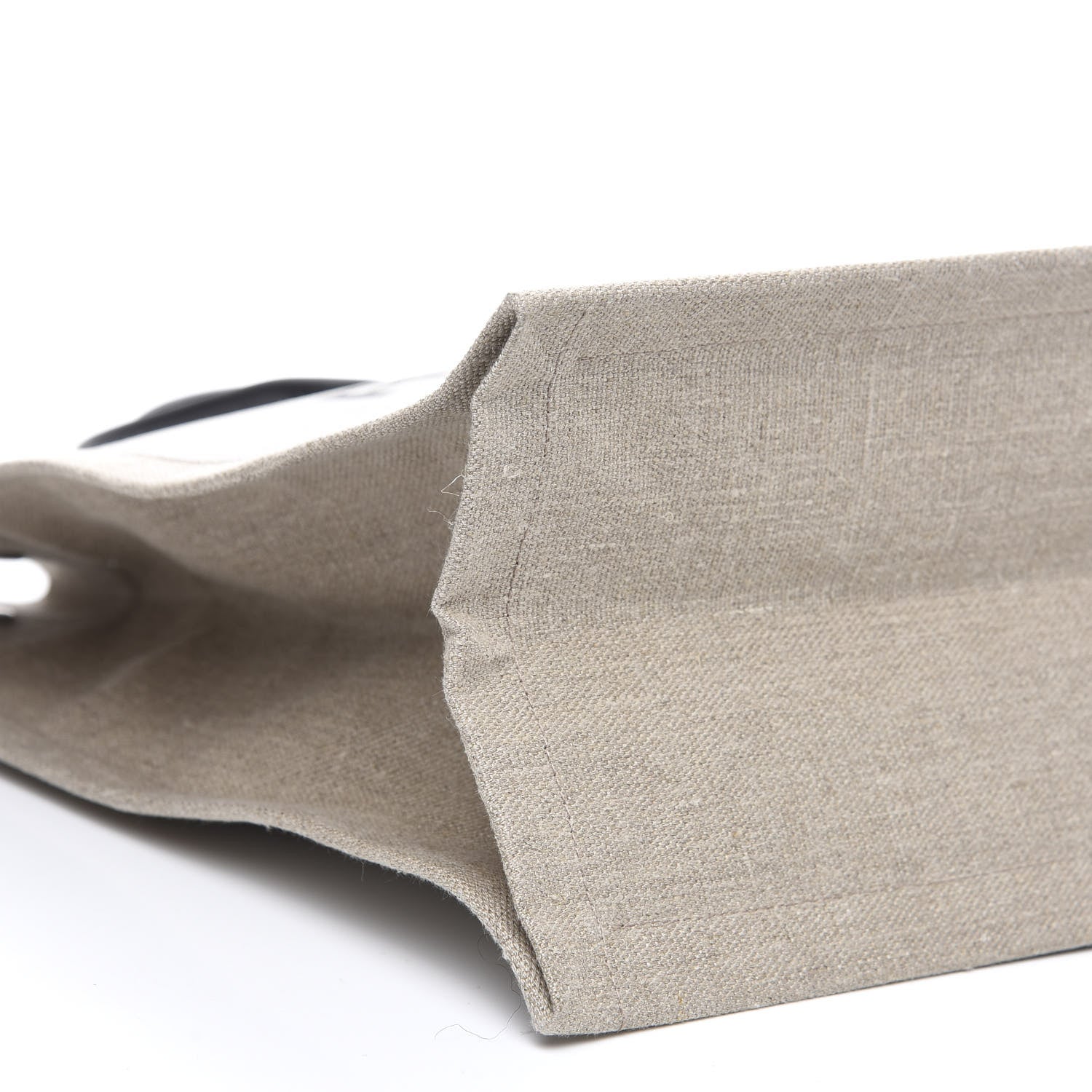 Saint Laurent Linen Calfskin Rive Gauche Tote Optic White 6 of 8