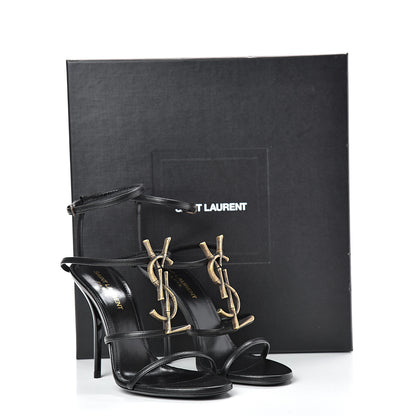 Saint Laurent Calfskin Cassandra 110 Sandals 36.5 Black 8 of 8