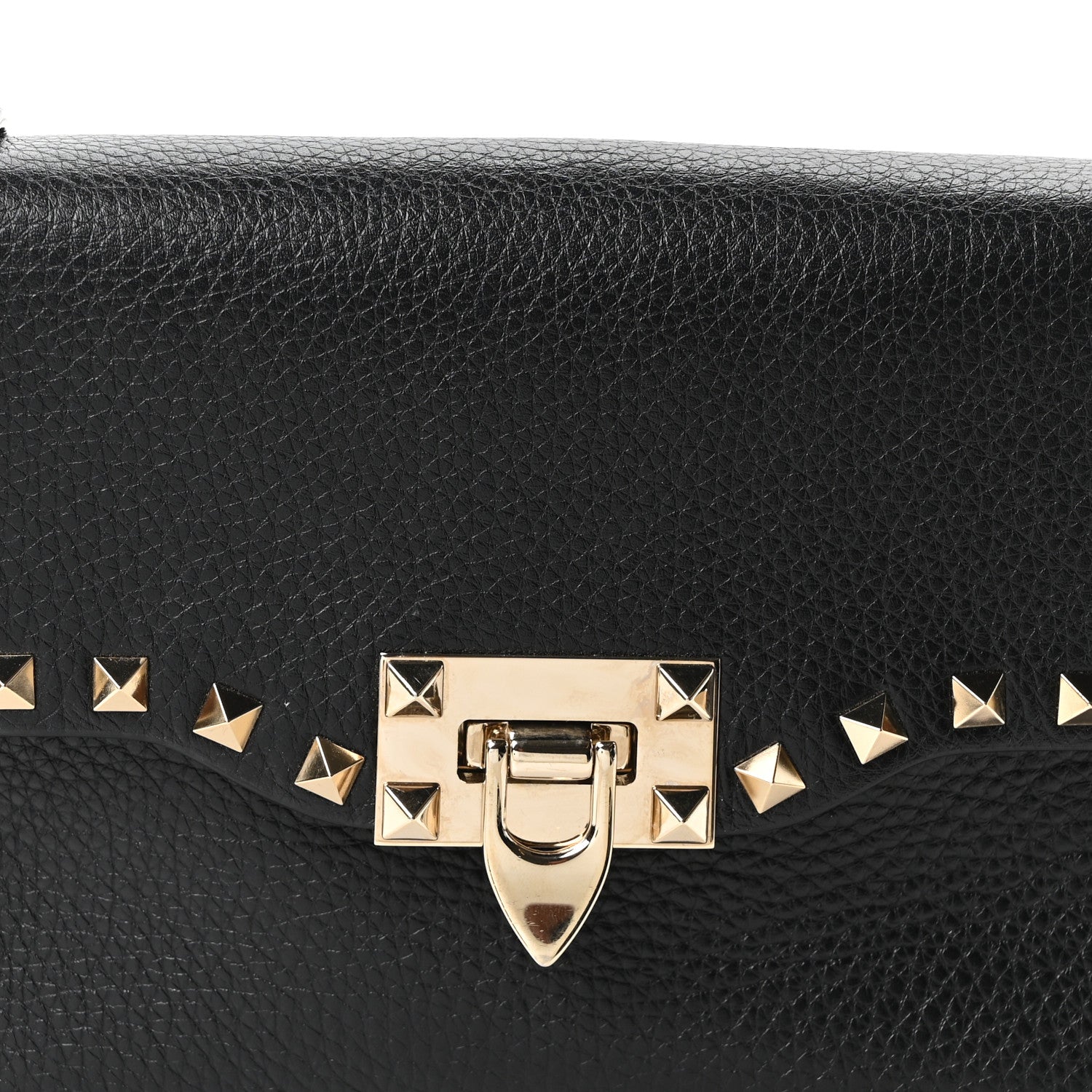 Valentino Garavani Pebbled Calfskin Medium Rockstud Flip Lock Crossbody Bag Black 7 of 9