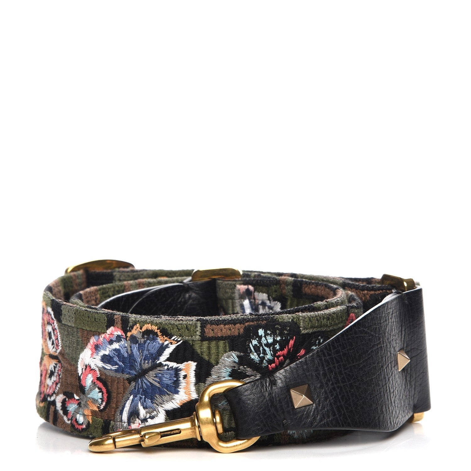 Valentino Garavani Canvas Camubutterfly Rockstud Guitar Strap Multicolor 1 of 4