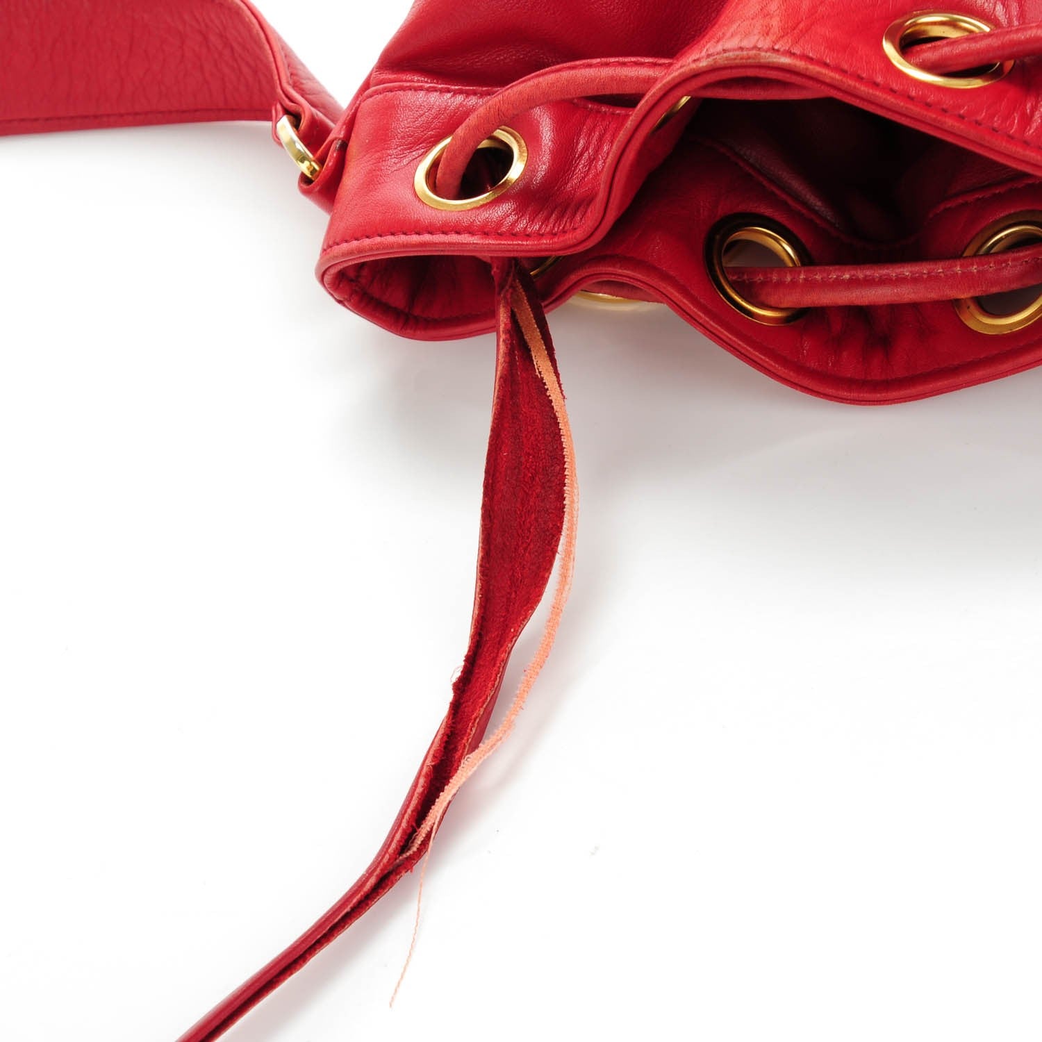 Chanel Lambskin Drawstring CC Shoulder Bag Red 9 of 16