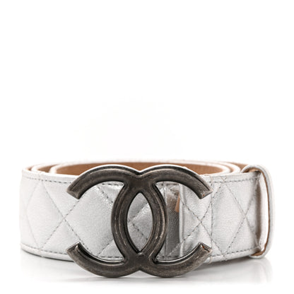 Chanel Metallic Lambskin Quilted CC Belt Silver 1 of 6