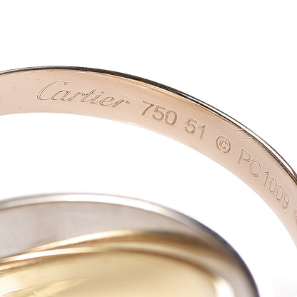 Cartier 18K White Yellow Pink Gold Diamond Small Trinity Paved Ring 51 5.75 4 of 4