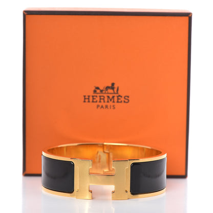 Hermes Enamel Wide Clic Clac H Bracelet GM Black 5 of 5