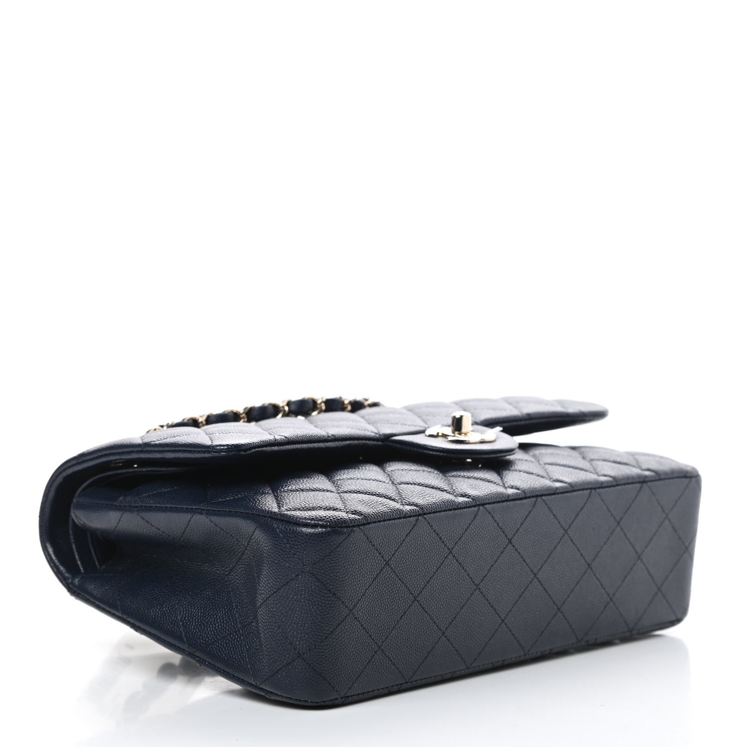 Chanel Caviar Quilted Medium Double Flap Navy 4 of 13