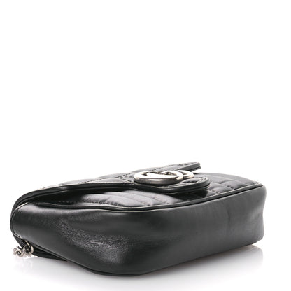 Gucci Calfskin Matelasse Aria Super Mini GG Marmont Shoulder Bag Black 4 of 10