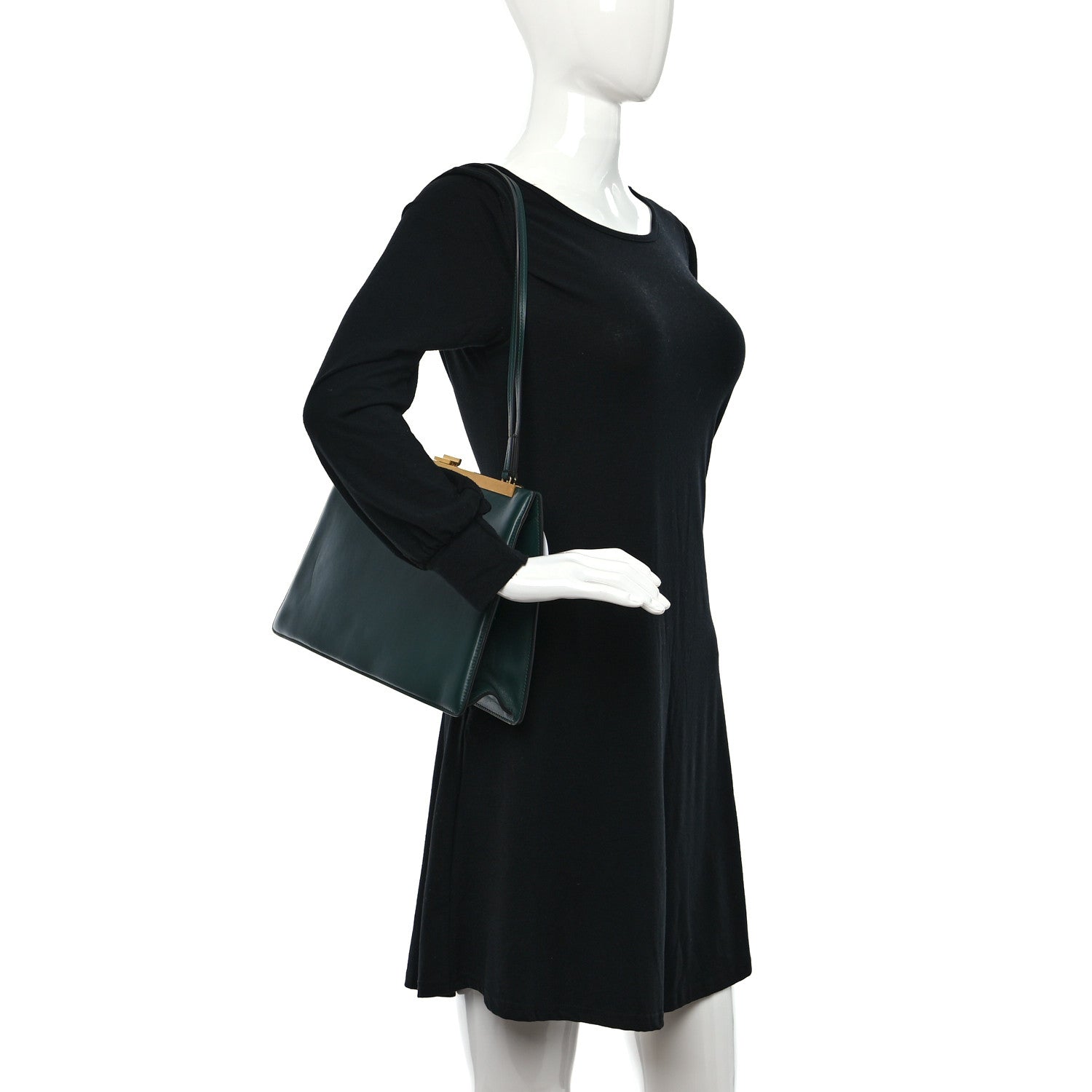 Celine Smooth Calfskin Medium Clasp Shoulder Bag Amazone 2 of 13