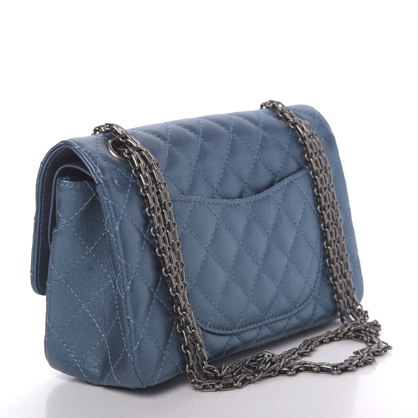 Metallic Sheepskin Quilted 2.55 Reissue 225 Flap Blue