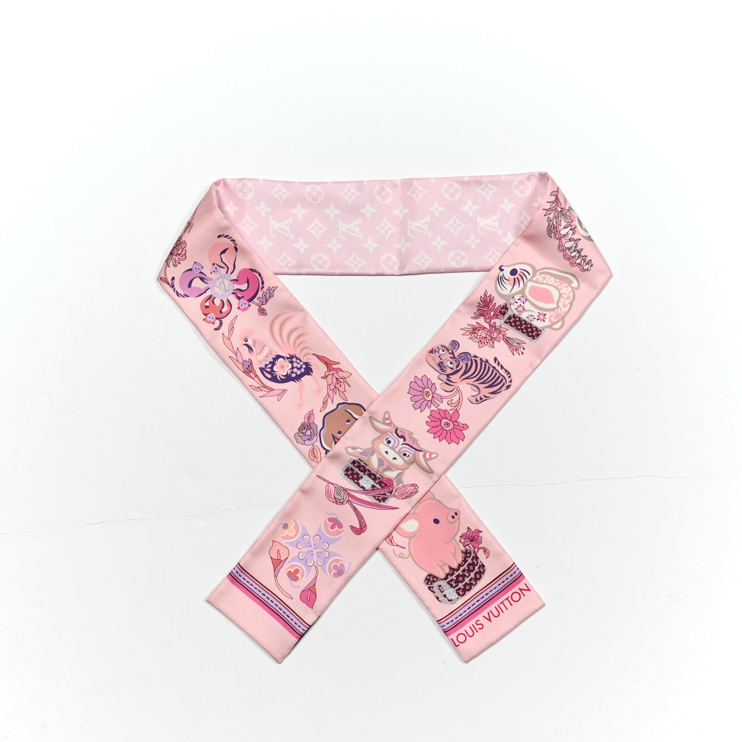 Louis Vuitton Silk Monogram Superstition Bandeau Rose Clair 1 of 3