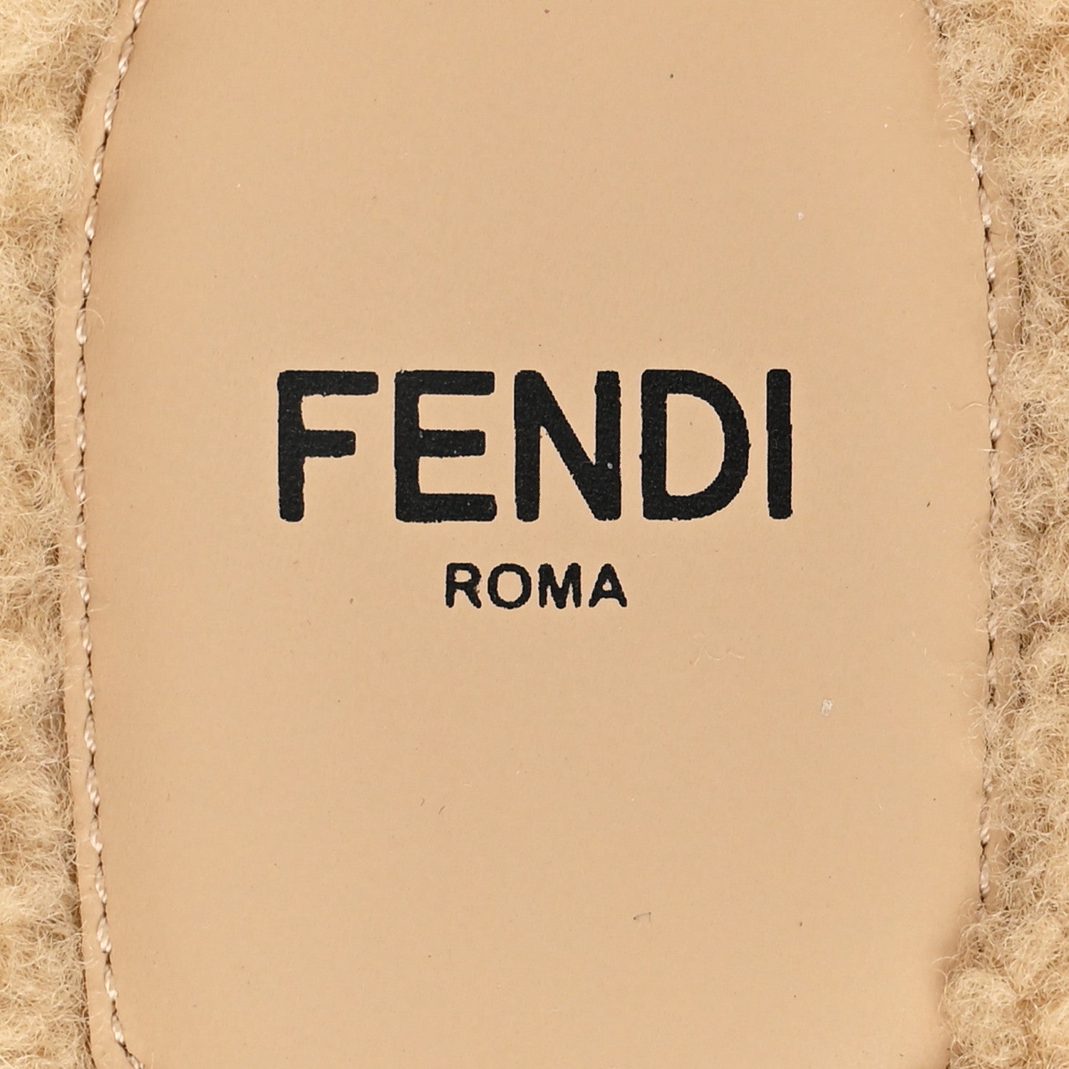 Fendi Shearling FF Baguette Slide Sandals 37 Beige Naturale 8 of 9