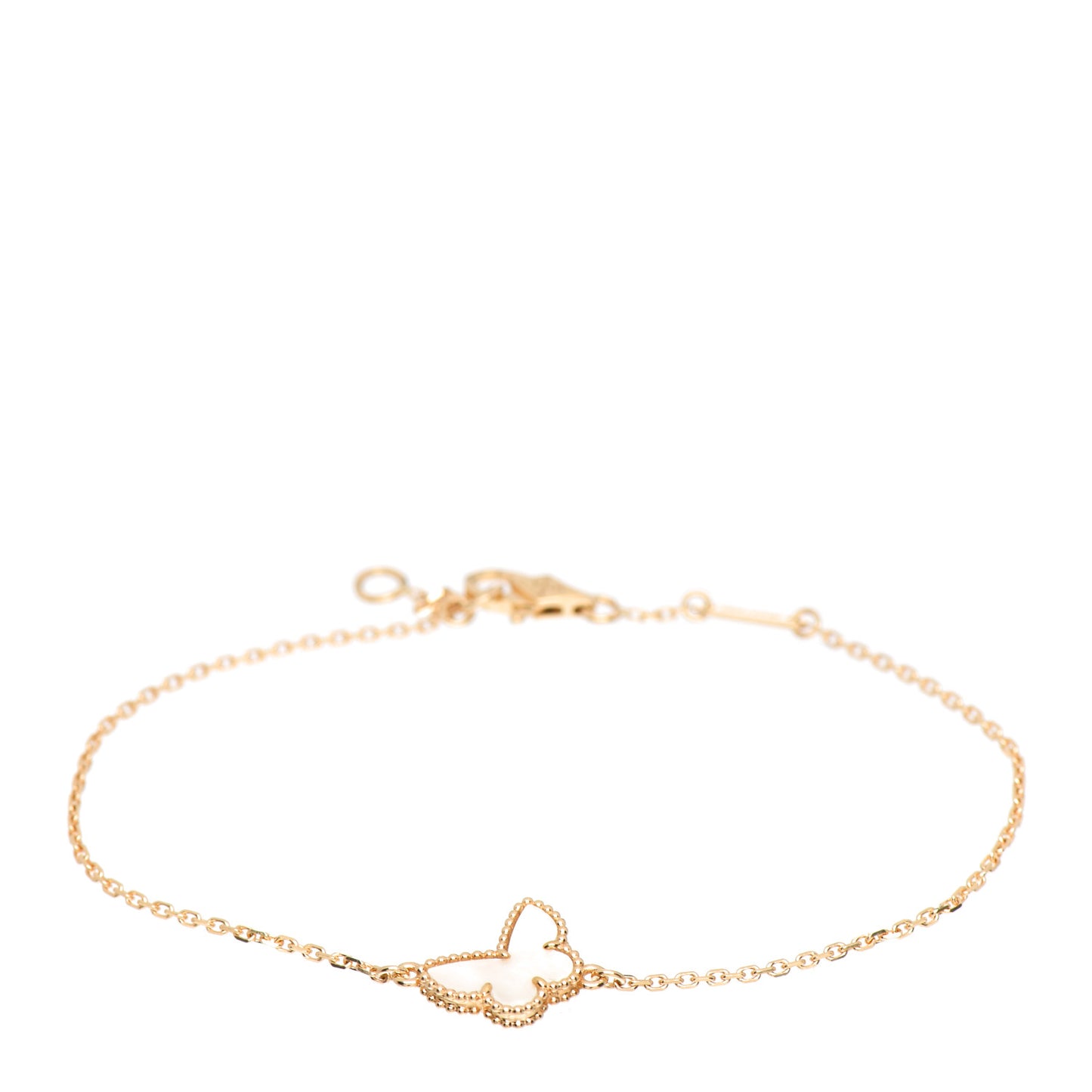 18K Yellow Gold Mother of Pearl Sweet Alhambra Butterfly Bracelet